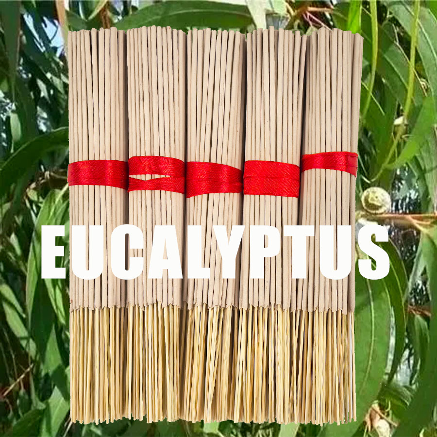 Quality Home Fragrance - Bâtonnets d'encens d'eucalyptus en bambou naturel