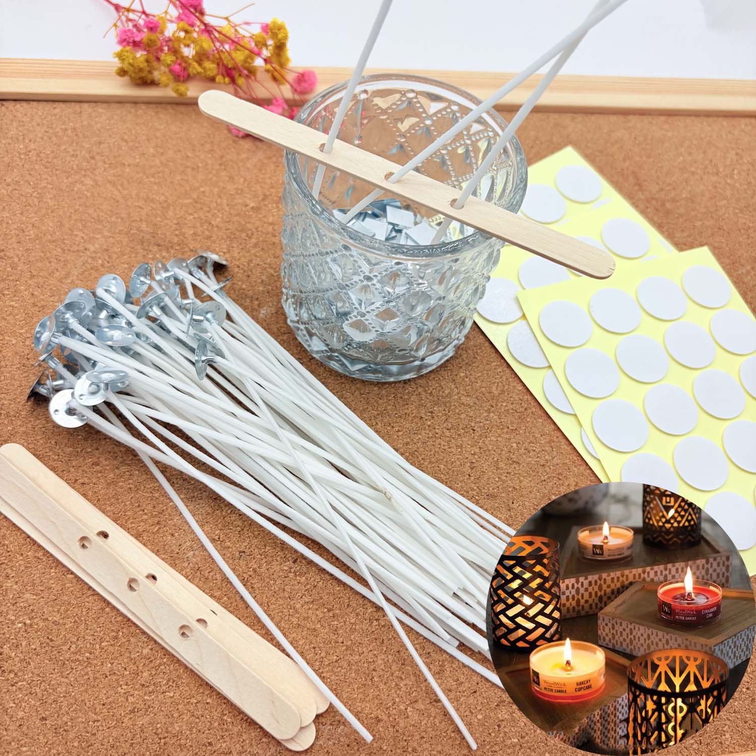 Wooden Wick Candle - 1 SET Kits DIY pour la