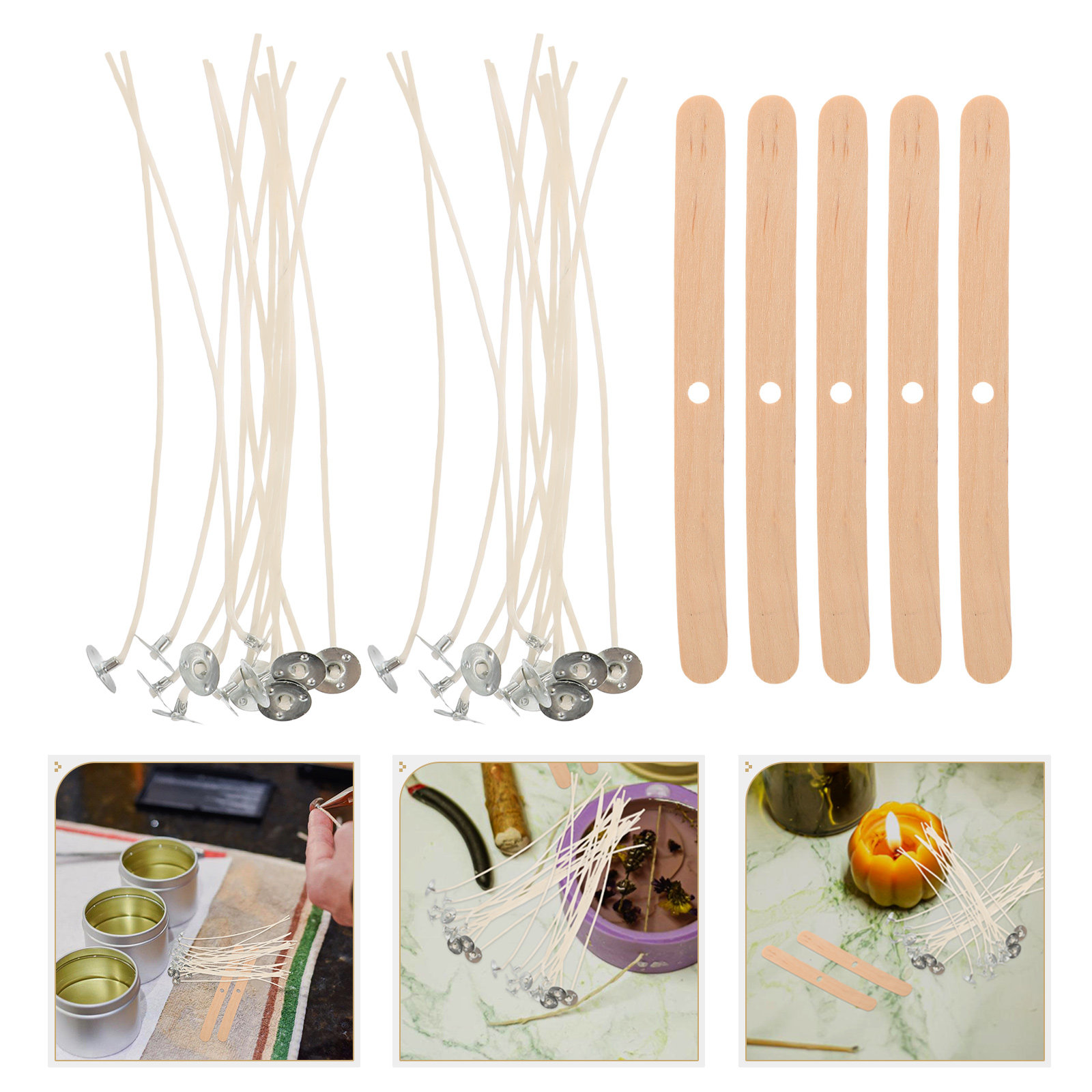Wooden Wick Candle - 1 kit de fabrication DIY tout-en-un
