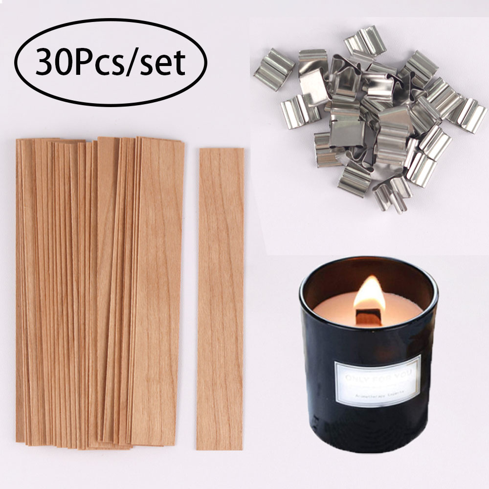 Wooden Wick Candle - 30 pièces de mèches de bougie