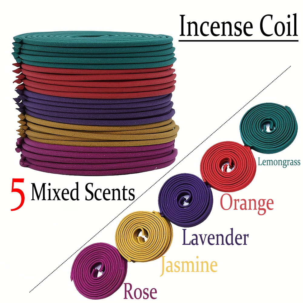 Quality Home Fragrance - Ensemble mixte d'encens en spirale classique
