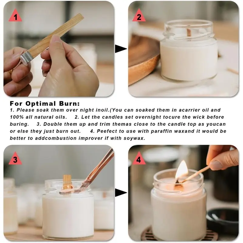 Mèches de bougies en bois de q - Wooden Wick Candle avis et prix