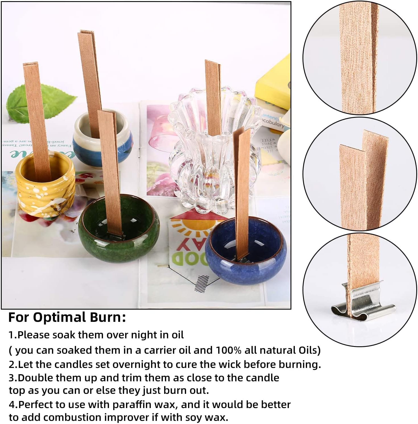 Mèche de tranche de bois de bo - Wooden Wick Candle avis et prix